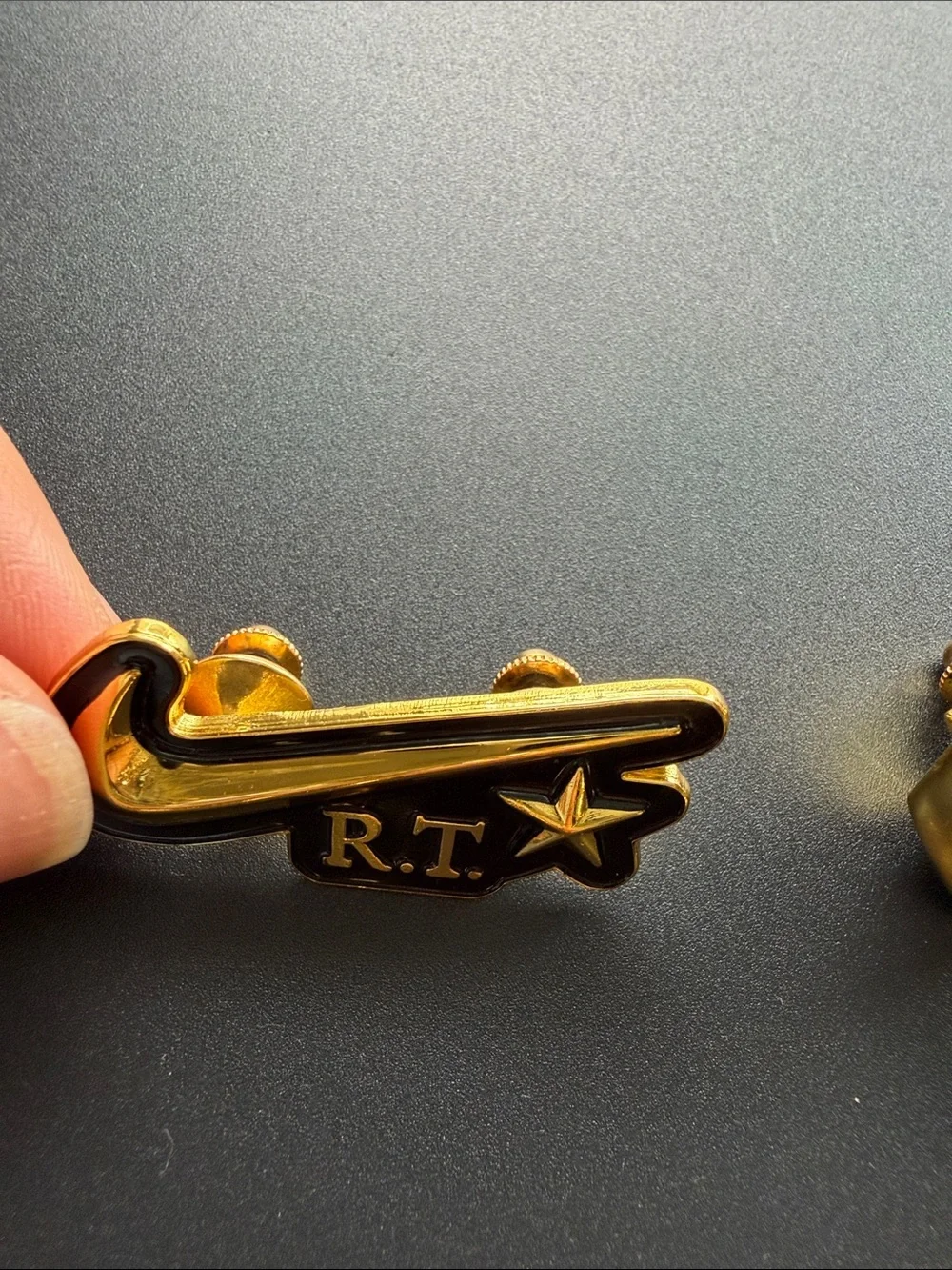 Nike Gold Tone Enamel Lapel Pin Set - Black and Gold Accent set of 6